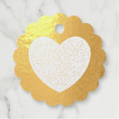 White heart on Gold Various Golden music Notes Bedankjes Labels (Voorkant)