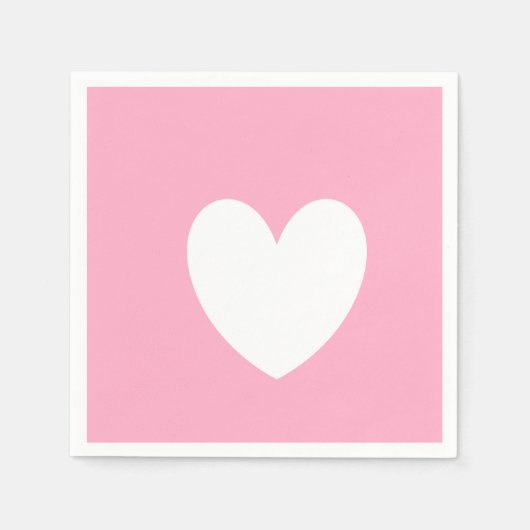 White Heart Paper Napkins Servet (Voorkant)
