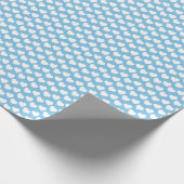 White Heart Pattern on Light Blue Wrapping Paper Cadeaupapier (Hoek)