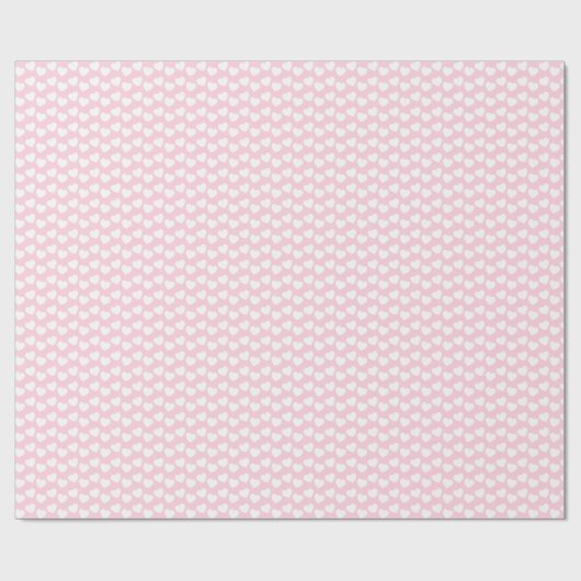 White Heart Pattern on Light Roze Wrapping Paper Cadeaupapier (Vlak)