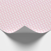 White Heart Pattern on Light Roze Wrapping Paper Cadeaupapier (Hoek)