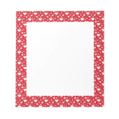 White Heart Pattern on Red - Valentijnsdag Notitieblok (Voorkant)