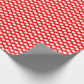 White Heart Pattern on Red Wrapping Paper Cadeaupapier (Hoek)