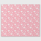 White Heart Pattern on roze - Valentijnsdag Cadeaupapier (Vlak)