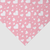 White Heart Pattern on roze - Valentijnsdag Tissuepapier (Detail)