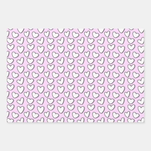 White Heart Pattern Wrapping Paper (Voorkant 3)