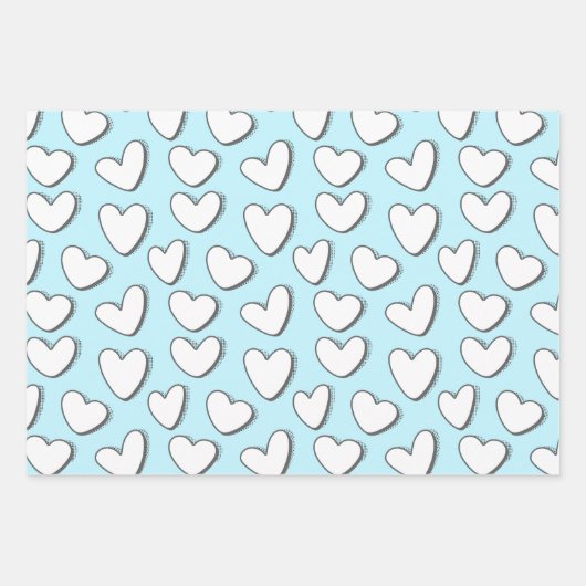 White Heart Pattern Wrapping Paper (Voorkant 2)