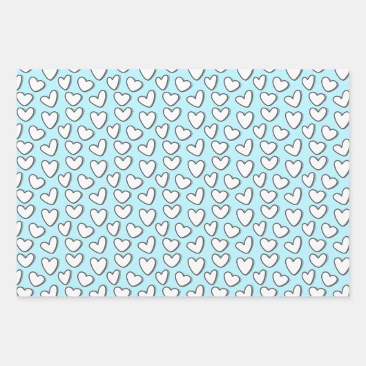 White Heart Pattern Wrapping Paper (Voorkant 3)