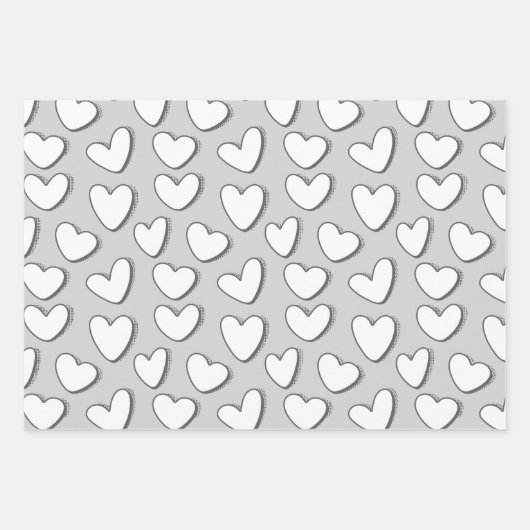 White Heart Pattern Wrapping Paper (Voorkant 2)