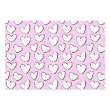 White Heart Pattern Wrapping Paper
