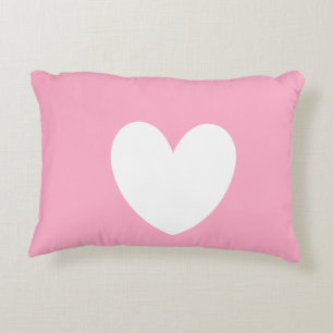 White Heart Pillow Accent Kussen