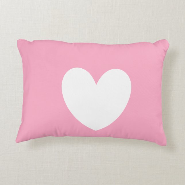 White Heart Pillow Accent Kussen (Achterkant)