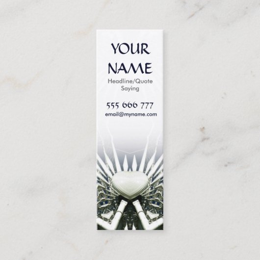 White Heart Scifi Mini Visitekaartje (Voorkant)