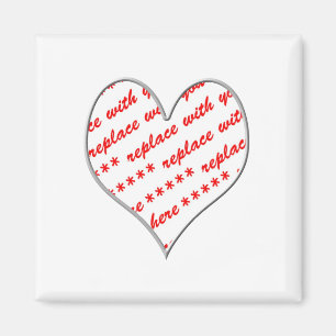 White Heart Shaped Photo Lijst Magneet