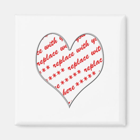 White Heart Shaped Photo Lijst Magneet (Voorkant)