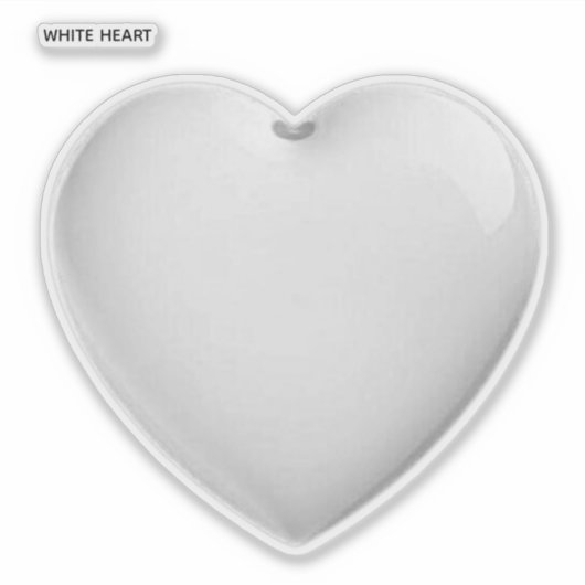 WHITE HEART STICKER (Voorkant)