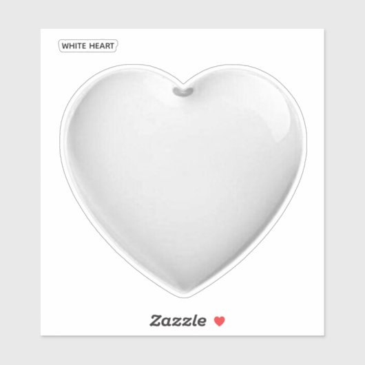 WHITE HEART STICKER (Vel)