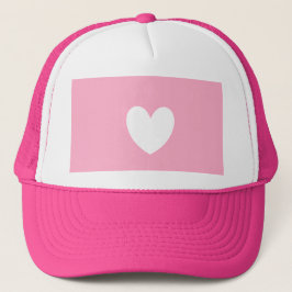 White Heart Trucker Hat Pet