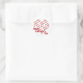 White Heart Valentijnsdag Photo Lijst Ronde Sticker (Tas)