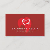 White Hearted Tooth Logo, Dentistry, Dentist Visitekaartje (Voorkant)
