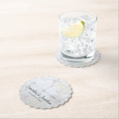 White Hearts and Peony Flowers Wedding Kartonnen Onderzetters (Insitu)