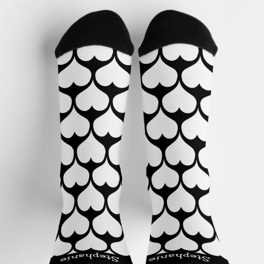 White Hearts Design Gepersonaliseerd Sokken (Top)