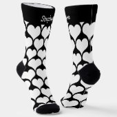 White Hearts Design Gepersonaliseerd Sokken (Gebogen)