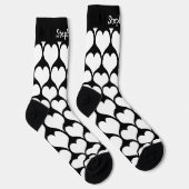 White Hearts Design Gepersonaliseerd Sokken (Rechts)