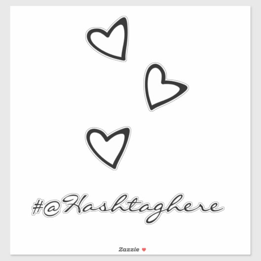 White Hearts Floating Name Script Car Decal Sticker (Vel)