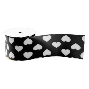 White Hearts Grosgrain Ribbon Grosgrain Lint