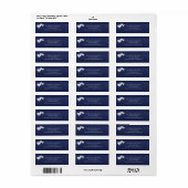 White Hearts Navy Elegant Huwelijk Etiket (Full Sheet)