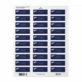 White Hearts Navy Elegant Huwelijk Etiket (Full Sheet)