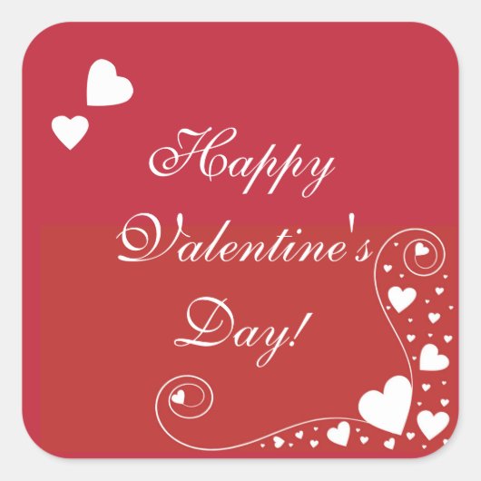 White Hearts on Red Sticker (Voorkant)