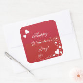 White Hearts on Red Sticker (Envelop)