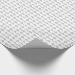 White Hearts on Silver Cadeaupapier