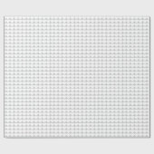 White Hearts on Silver Cadeaupapier (Vlak)