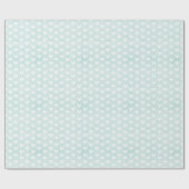 White Hearts op Bleek groen linnen Cadeaupapier (Vlak)