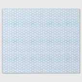 White Hearts op lichtblauw linnen Cadeaupapier (Vlak)