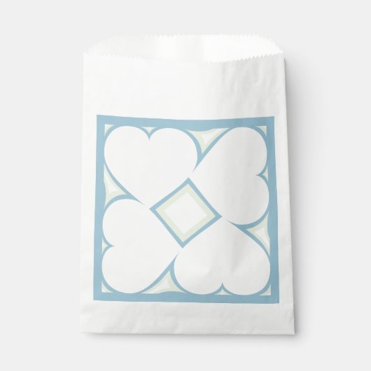 White Hearts Pattern Bedankzakje (Voorkant)