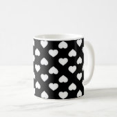 White Hearts Pattern Koffiemok (Voorkant rechts)