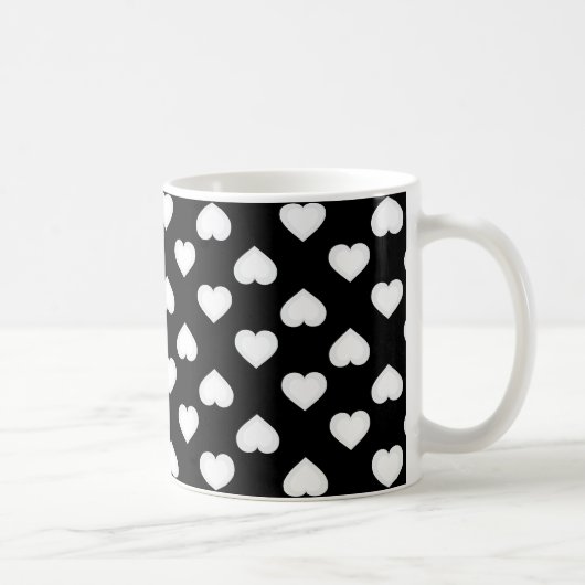 White Hearts Pattern Koffiemok (Rechts)
