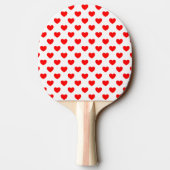 White Hearts Pattern on Red, Red Hearts on White Tafeltennisbatje (Achterkant)