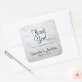 White Hearts & Peony Reflections Weddenschap Bedan Vierkante Sticker (Envelop)