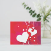 White Hearts Red Whimsy Briefkaart (Staand voorkant)