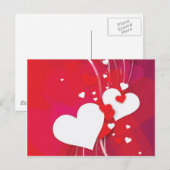 White Hearts Red Whimsy Briefkaart (Voorkant / Achterkant)