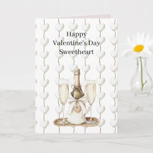 White Hearts Valentine's Day Romance Love Kaart (Kleine Plant)