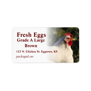 White Hen Egg Label