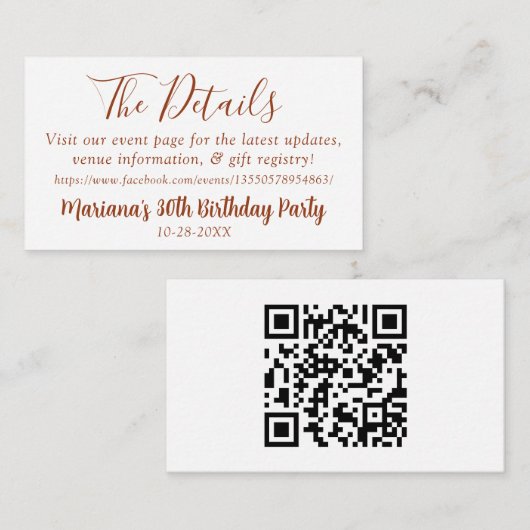 White Herfst Event Details Web Page Enclosure Kaar Informatiekaartje (Voorkant / Achterkant)