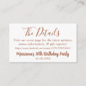 White Herfst Event Details Web Page Enclosure Kaar Informatiekaartje (Voorkant)