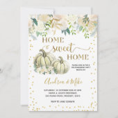 White Herfst Pumpkin Home Sweet Home Uitnodiging (Voorkant)
